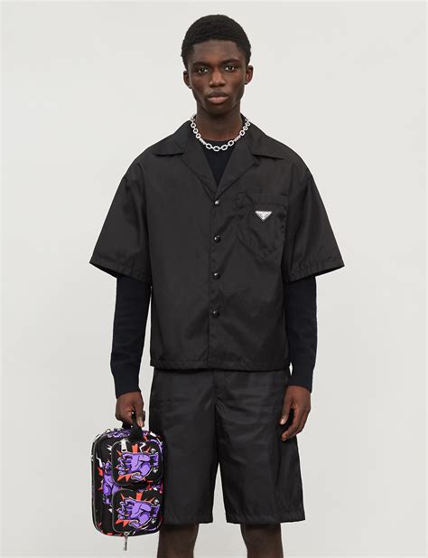 prada shirt black|prada nylon shirt men.